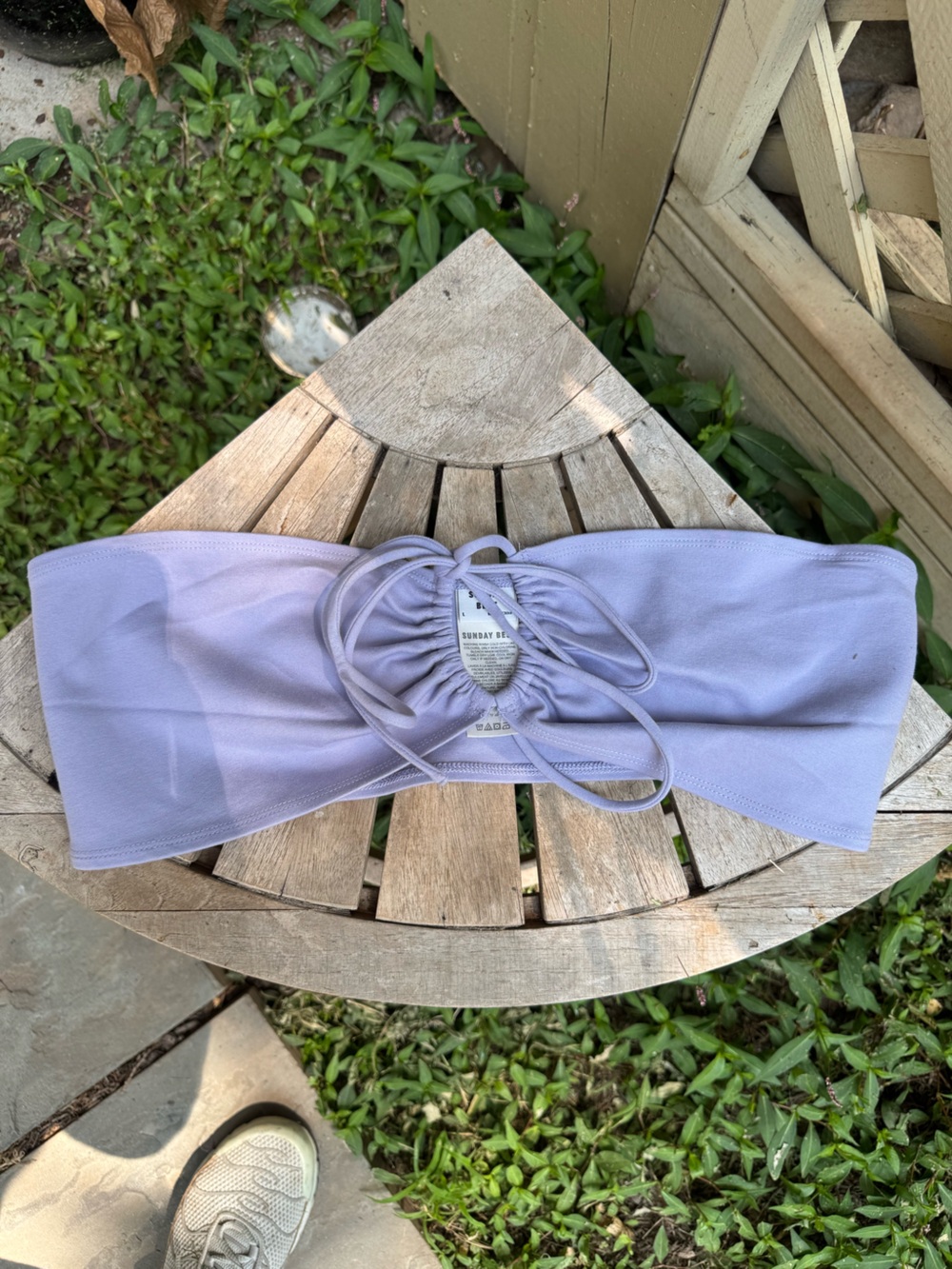 Sunday Best Pastel Lavender Drawstring Bandeau